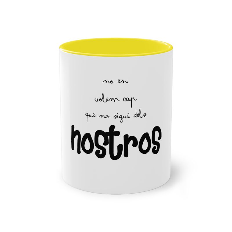 Taza bicolor - Amarillo - Camiseta «No en volem cap que no sigui dels nostros»
