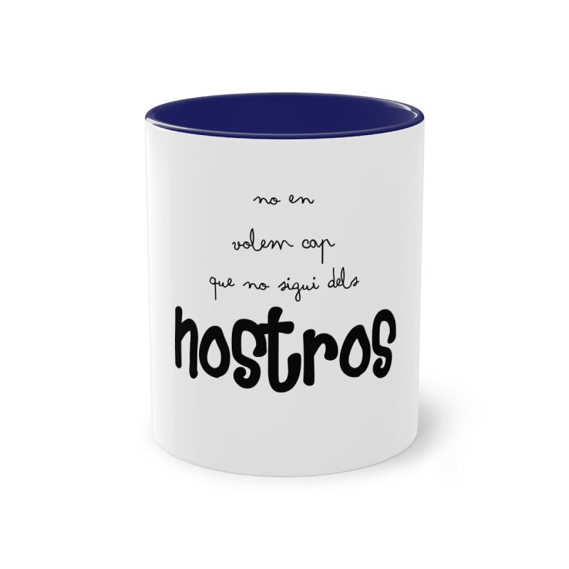 Taza bicolor - Azul oscuro - Camiseta «No en volem cap que no sigui dels nostros»
