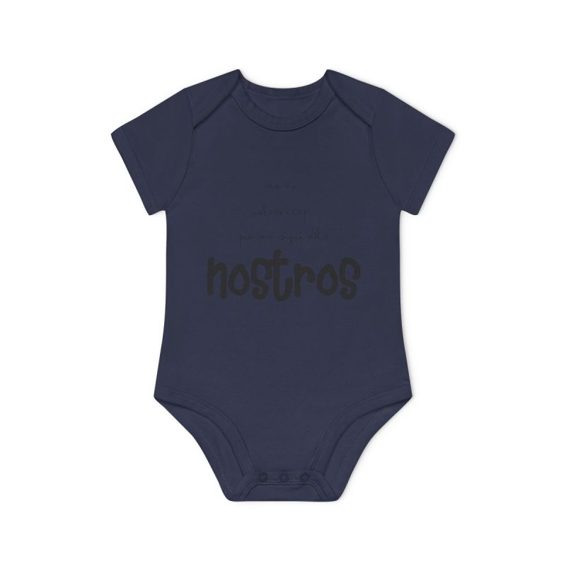Body bebe manga corta organico - Azul marino nautico - Camiseta «No en volem cap que no sigui dels nostros»