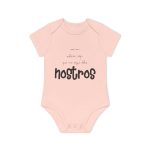 Body bebe manga corta organico - Rosa empolvado - Camiseta «No en volem cap que no sigui dels nostros»