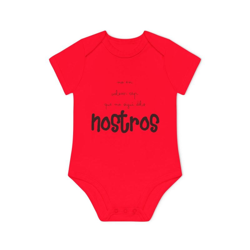 Body bebe manga corta organico - Rojo - Camiseta «No en volem cap que no sigui dels nostros»