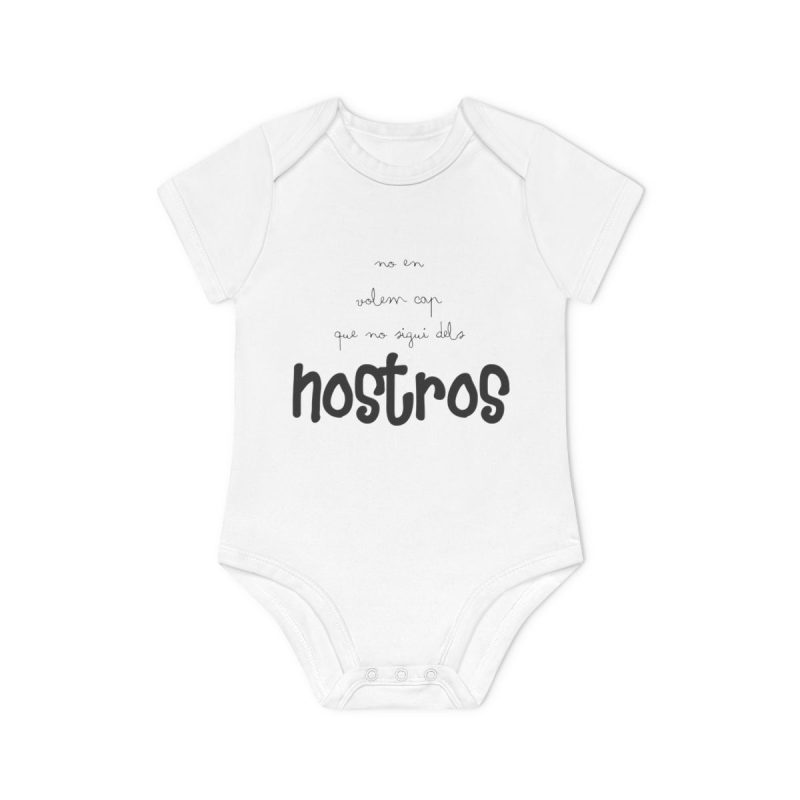 Body bebe manga corta organico - Blanco - Camiseta «No en volem cap que no sigui dels nostros»