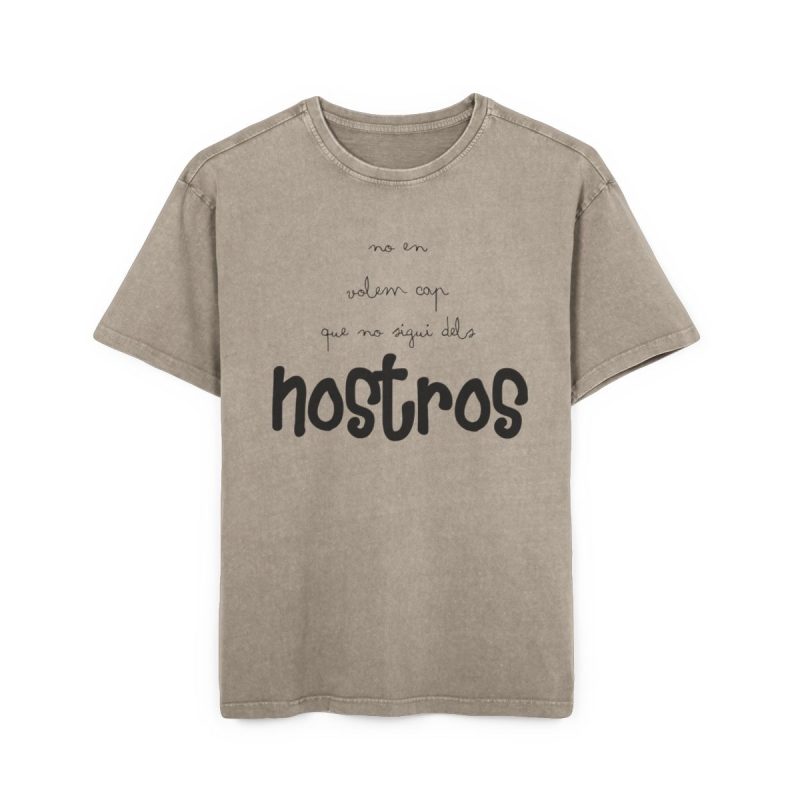 Camiseta oversize lavado acido - Caqui oscuro - Camiseta «No en volem cap que no sigui dels nostros»