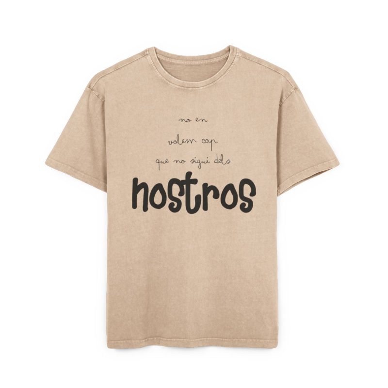 Camiseta oversize lavado acido - Beis - Camiseta «No en volem cap que no sigui dels nostros»