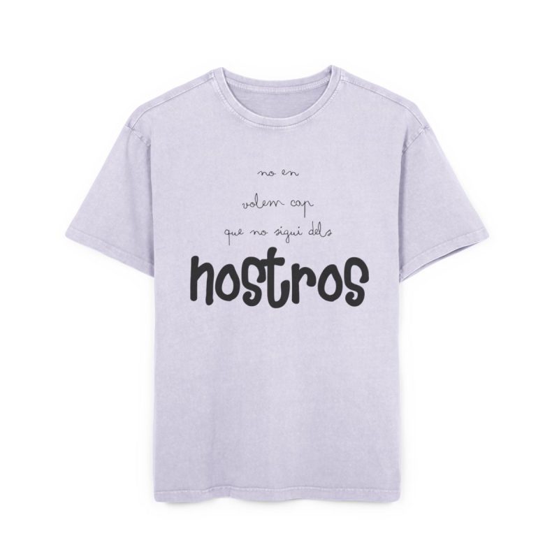 Camiseta oversize lavado acido - Lila suave - Camiseta «No en volem cap que no sigui dels nostros»