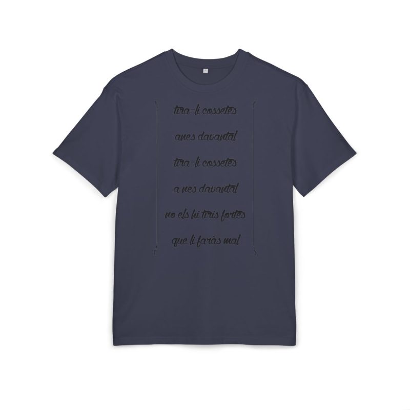 Camiseta oversize gruesa - Azul marino - Camiseta «tirali cossetes cançó»