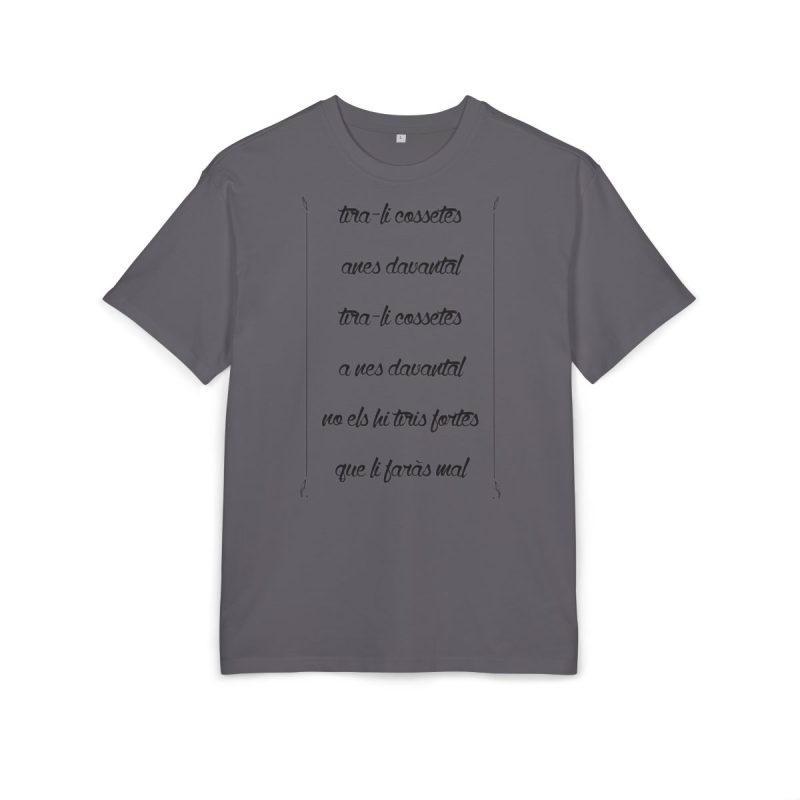Camiseta oversize gruesa - Gris iman - Camiseta «tirali cossetes cançó»