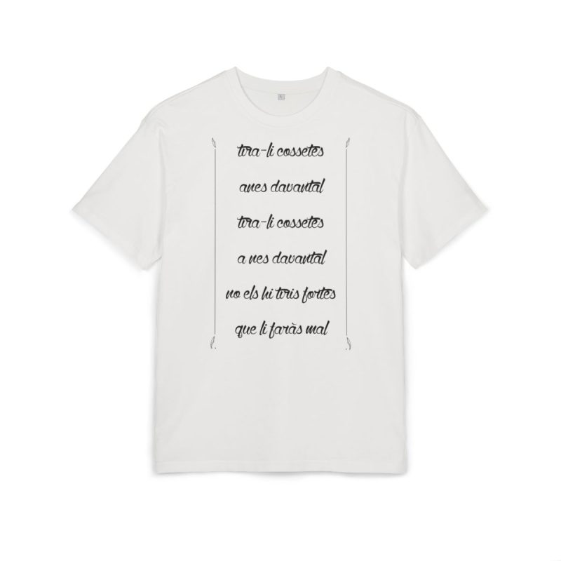 Camiseta oversize gruesa - Blanco puro - Camiseta «tirali cossetes cançó»