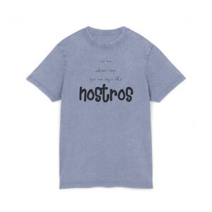 Camiseta lavado acido cuello redondo - Azul vintage - Camiseta «No en volem cap que no sigui dels nostros»