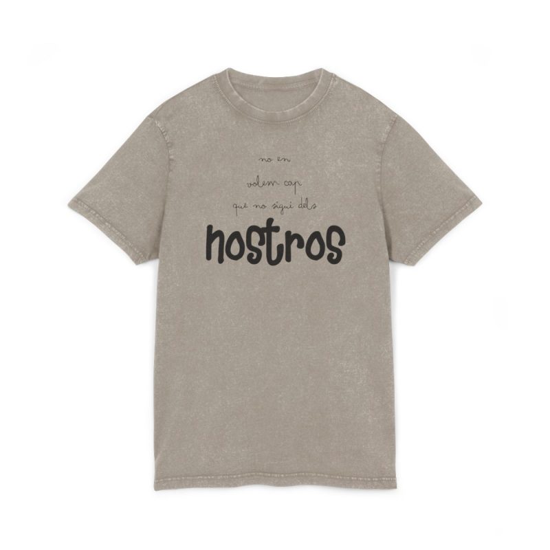 Camiseta lavado acido cuello redondo - Caqui oscuro - Camiseta «No en volem cap que no sigui dels nostros»