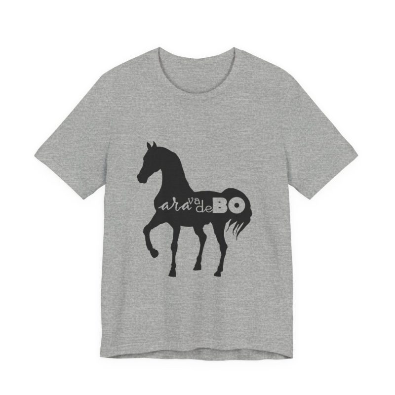 Camiseta jersey manga corta - Gris jaspeado - Camiseta unisex Cavall Alegre Sant Joan «Ara va de bo» Camiseta jersey manga corta - Gris jaspeado - Camiseta unisex Cavall Alegre Sant Joan «Ara va de bo»