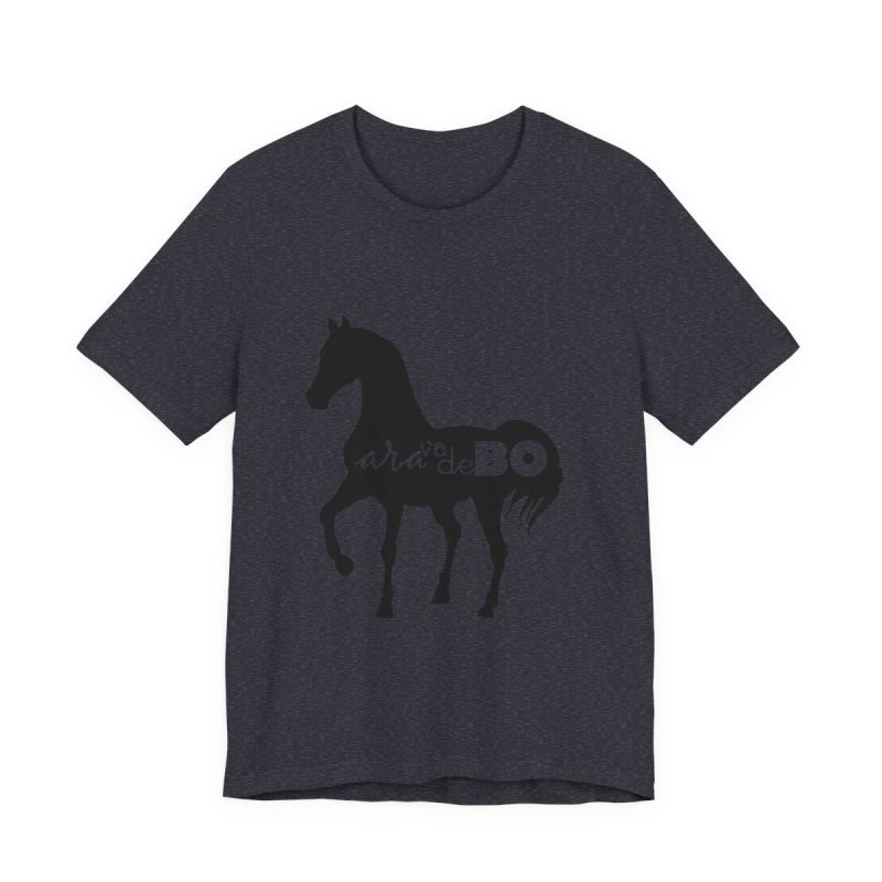 Camiseta jersey manga corta - Azul marino jaspeado - Camiseta unisex Cavall Alegre Sant Joan «Ara va de bo»