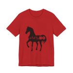 Camiseta jersey manga corta - Rojo - Camiseta unisex Cavall Alegre Sant Joan «Ara va de bo» Camiseta jersey manga corta - Rojo - Camiseta unisex Cavall Alegre Sant Joan «Ara va de bo»