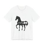 Camiseta jersey manga corta - Blanco - Camiseta unisex Cavall Alegre Sant Joan «Ara va de bo» Camiseta jersey manga corta - Blanco - Camiseta unisex Cavall Alegre Sant Joan «Ara va de bo»