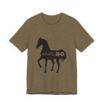 Camiseta jersey manga corta - Verde oliva jaspeado - Camiseta unisex Cavall Alegre Sant Joan «Ara va de bo» Camiseta jersey manga corta - Verde oliva jaspeado - Camiseta unisex Cavall Alegre Sant Joan «Ara va de bo»