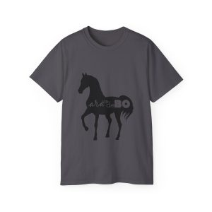Camiseta ultra algodon - Gris marengo - Camiseta unisex Cavall Alegre Sant Joan «Ara va de bo»