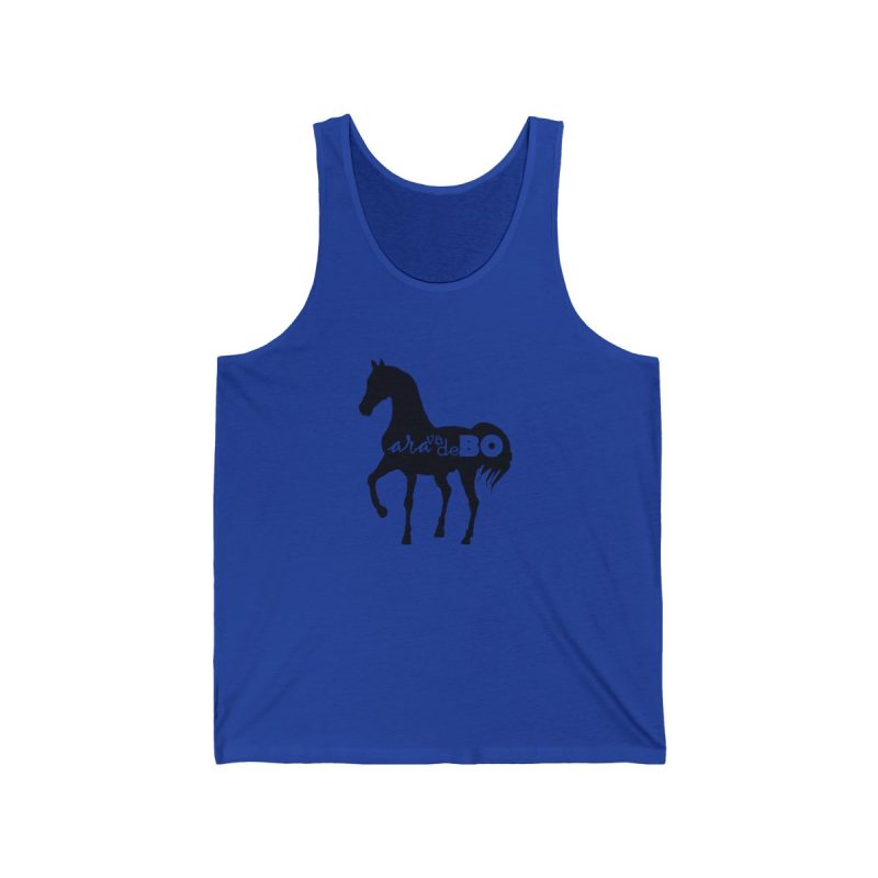 Camiseta de tirantes - Azul royal autentico - Camiseta unisex Cavall Alegre Sant Joan «Ara va de bo»