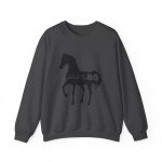 Sudadera cuello redondo - Gris oscuro jaspeado - Camiseta unisex Cavall Alegre Sant Joan «Ara va de bo»