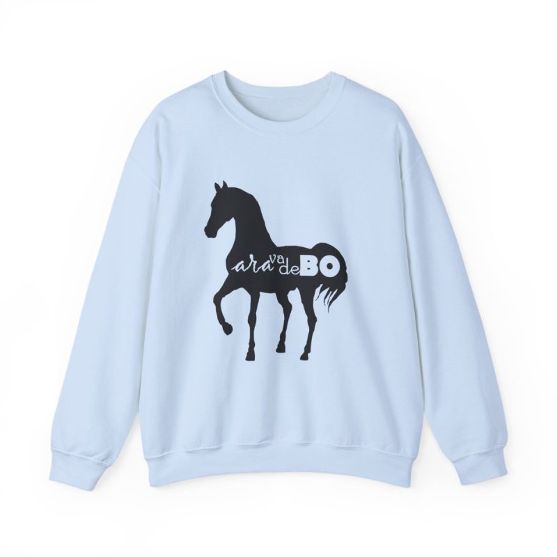 Sudadera cuello redondo - Azul claro - Camiseta unisex Cavall Alegre Sant Joan «Ara va de bo»