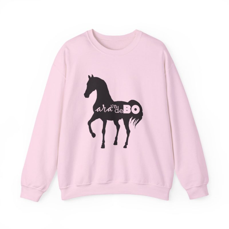 Sudadera cuello redondo - Rosa claro - Camiseta unisex Cavall Alegre Sant Joan «Ara va de bo»