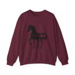 Sudadera cuello redondo - Granate - Camiseta unisex Cavall Alegre Sant Joan «Ara va de bo»