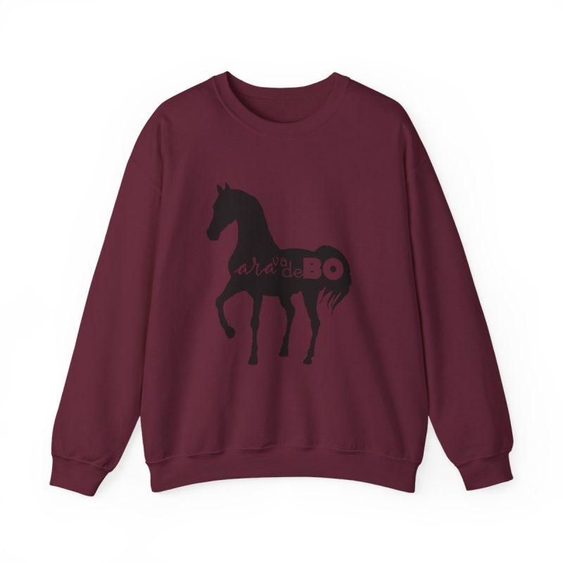 Sudadera cuello redondo - Granate - Camiseta unisex Cavall Alegre Sant Joan «Ara va de bo»