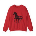 Sudadera cuello redondo - Rojo - Camiseta unisex Cavall Alegre Sant Joan «Ara va de bo»