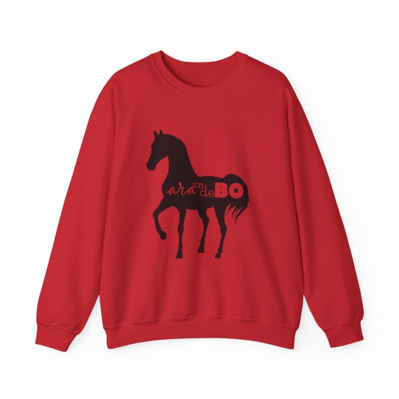 Sudadera cuello redondo - Rojo - Camiseta unisex Cavall Alegre Sant Joan «Ara va de bo»