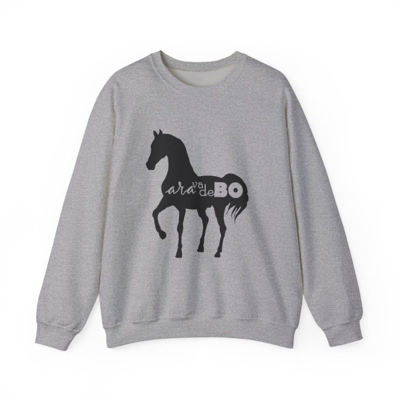 Sudadera cuello redondo - Gris deportivo - Camiseta unisex Cavall Alegre Sant Joan «Ara va de bo»