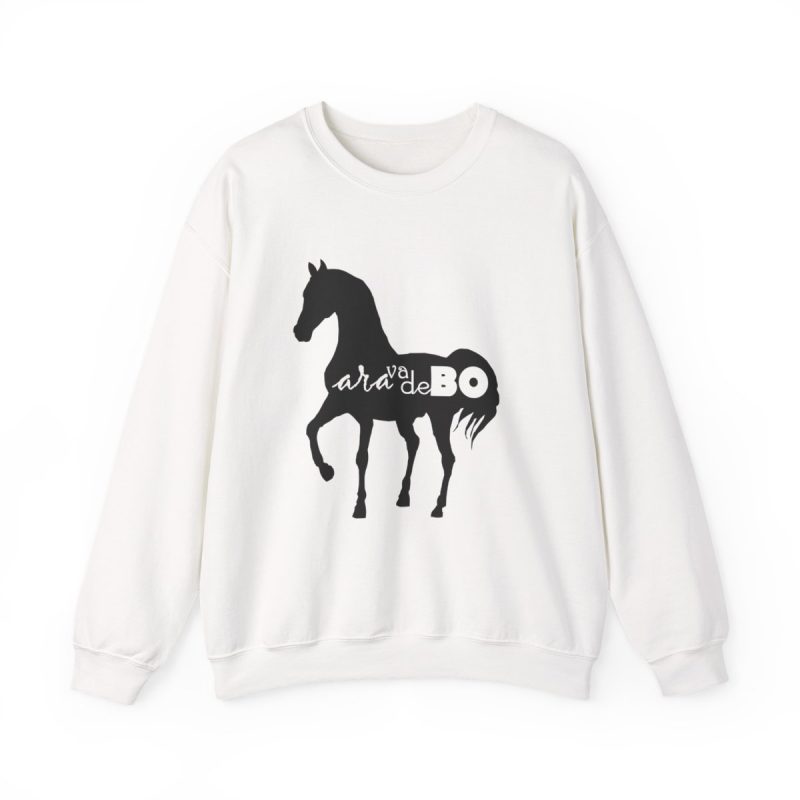 Sudadera cuello redondo - Blanco - Camiseta unisex Cavall Alegre Sant Joan «Ara va de bo»