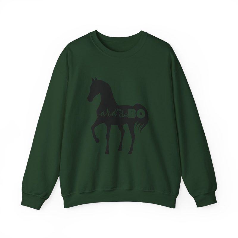 Sudadera cuello redondo - Verde bosque - Camiseta unisex Cavall Alegre Sant Joan «Ara va de bo»