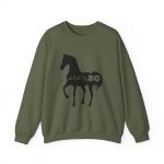 Sudadera cuello redondo - Verde militar - Camiseta unisex Cavall Alegre Sant Joan «Ara va de bo»