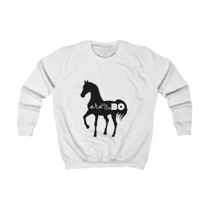 Sudadera infantil - Blanco artico - Camiseta unisex Cavall Alegre Sant Joan «Ara va de bo»