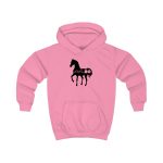 Sudadera con capucha infantil - Rosa algodon de azucar - Camiseta unisex Cavall Alegre Sant Joan «Ara va de bo»