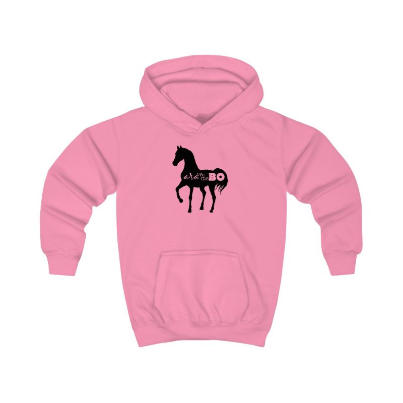 Sudadera con capucha infantil - Rosa algodon de azucar - Camiseta unisex Cavall Alegre Sant Joan «Ara va de bo»