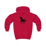 Sudadera con capucha infantil - Rojo fuego - Camiseta unisex Cavall Alegre Sant Joan «Ara va de bo»