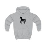 Sudadera con capucha infantil - Gris jaspeado claro - Camiseta unisex Cavall Alegre Sant Joan «Ara va de bo»