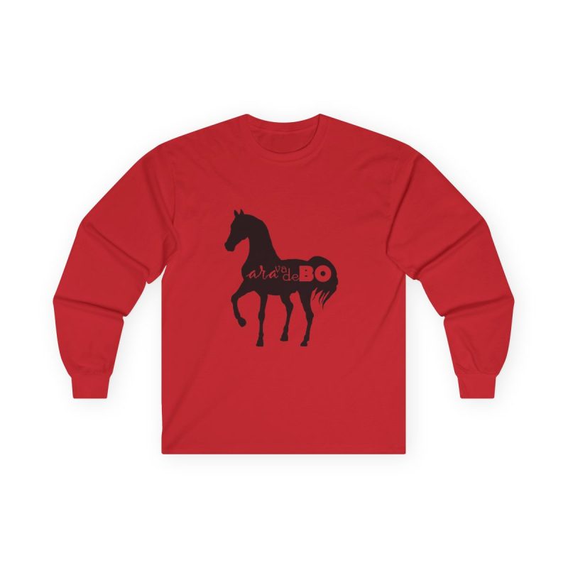 Camiseta manga larga - Rojo - Camiseta unisex Cavall Alegre Sant Joan «Ara va de bo» Camiseta manga larga - Rojo - Camiseta unisex Cavall Alegre Sant Joan «Ara va de bo»