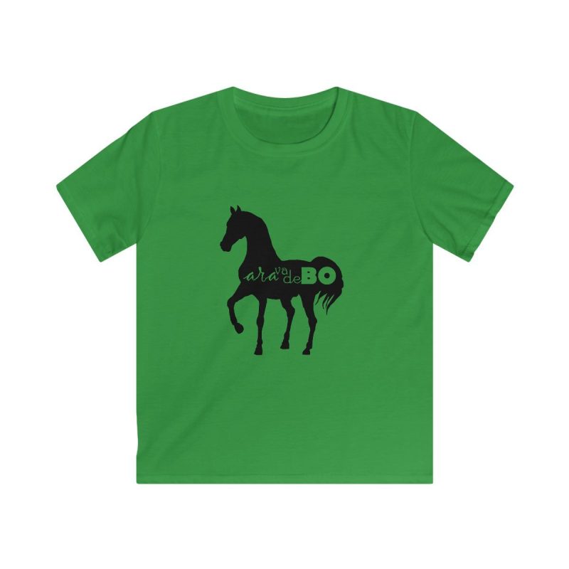 Camiseta infantil Softstyle - Verde irlandes - Camiseta unisex Cavall Alegre Sant Joan «Ara va de bo»