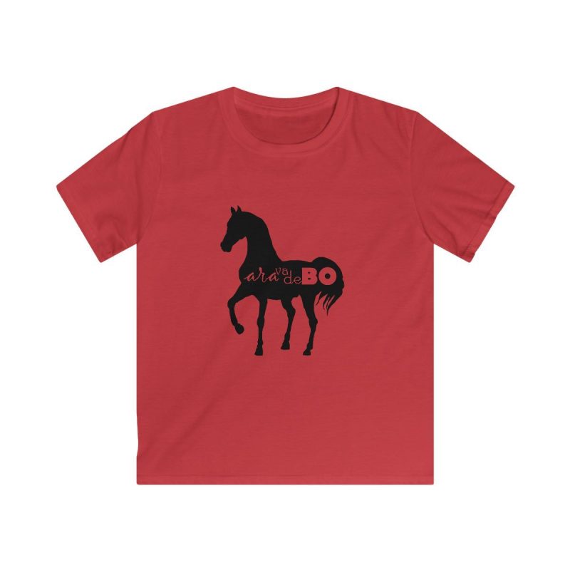 Camiseta infantil Softstyle - Rojo - Camiseta unisex Cavall Alegre Sant Joan «Ara va de bo»