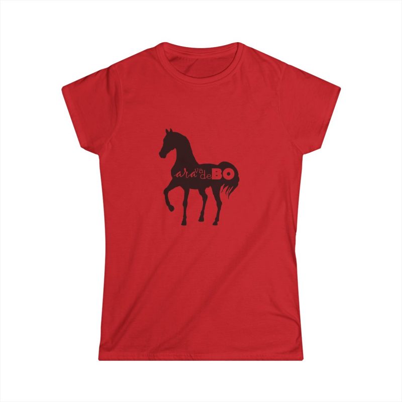 Camiseta mujer Softstyle - Rojo - Camiseta unisex Cavall Alegre Sant Joan «Ara va de bo»