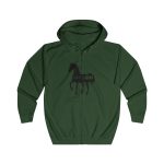 Sudadera con capucha y cremallera - Verde botella - Camiseta unisex Cavall Alegre Sant Joan «Ara va de bo»