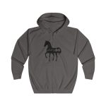 Sudadera con capucha y cremallera - Gris acero - Camiseta unisex Cavall Alegre Sant Joan «Ara va de bo»