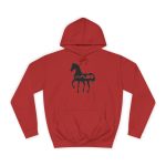 Sudadera universitaria - Rojo fuego - Camiseta unisex Cavall Alegre Sant Joan «Ara va de bo»