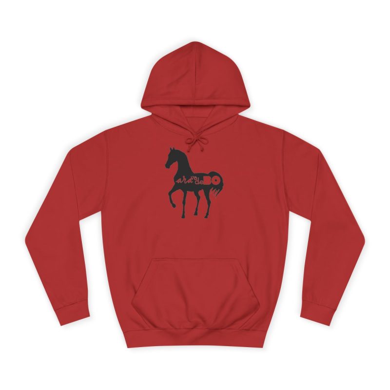 Sudadera universitaria - Rojo fuego - Camiseta unisex Cavall Alegre Sant Joan «Ara va de bo»
