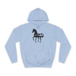 Sudadera universitaria - Azul cielo - Camiseta unisex Cavall Alegre Sant Joan «Ara va de bo»