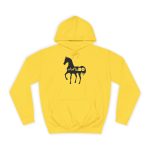 Sudadera universitaria - Amarillo sol - Camiseta unisex Cavall Alegre Sant Joan «Ara va de bo»