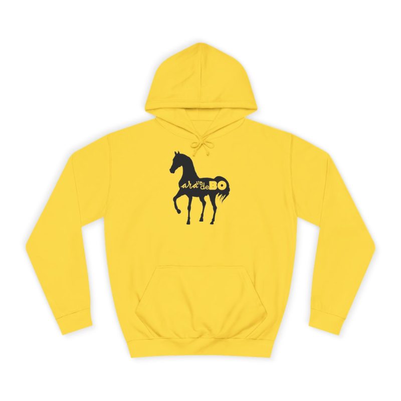 Sudadera universitaria - Amarillo sol - Camiseta unisex Cavall Alegre Sant Joan «Ara va de bo»