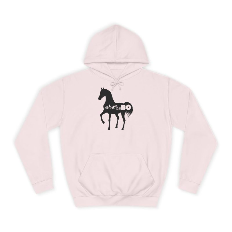 Sudadera universitaria - Rosa bebe - Camiseta unisex Cavall Alegre Sant Joan «Ara va de bo»