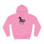 Sudadera universitaria - Rosa algodon de azucar - Camiseta unisex Cavall Alegre Sant Joan «Ara va de bo»